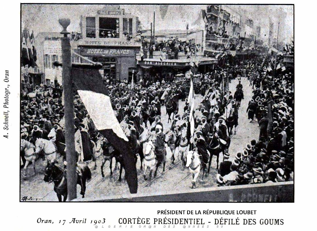 Oran - Cortege du President Loubet - Defile des Goums - 1903.jpg